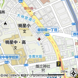 タイムズ飯田橋１丁目第２駐車場周辺の地図