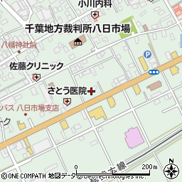 千葉県匝瑳市八日市場イ411周辺の地図