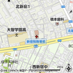 新宿税務署周辺の地図