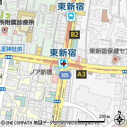 東新宿駅周辺の地図