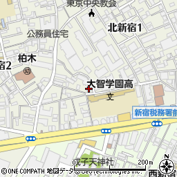 北新宿一丁目宿舎周辺の地図