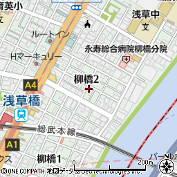 リパーク台東柳橋２丁目駐車場周辺の地図