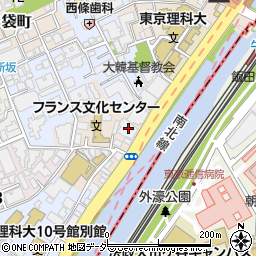 東京都新宿区市谷船河原町11周辺の地図
