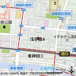 東京都台東区浅草橋4丁目周辺の地図