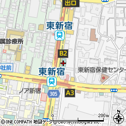バーミヤン 東新宿駅前店周辺の地図