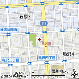 タイムズ亀沢第１０駐車場周辺の地図