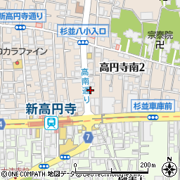 パークジャパン高円寺南第１９駐車場周辺の地図