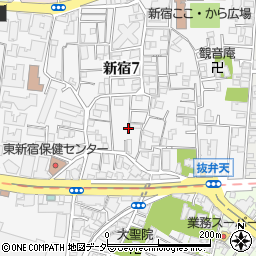 東京都新宿区新宿7丁目13周辺の地図