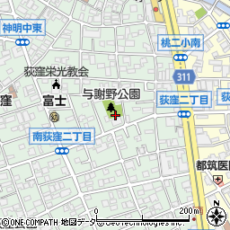 与謝野公園トイレ周辺の地図