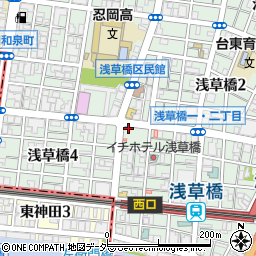 ポニークリーニング浅草橋１丁目店周辺の地図