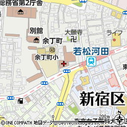 新宿社協　若松町ボランティアコーナー周辺の地図
