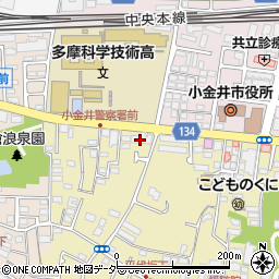 リーベスト武蔵小金井管理員室周辺の地図