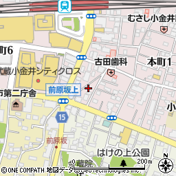 リパーク小金井本町１丁目第２駐車場周辺の地図