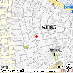 東京都杉並区成田東5丁目周辺の地図
