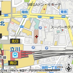 日本郵便立川郵便局周辺の地図