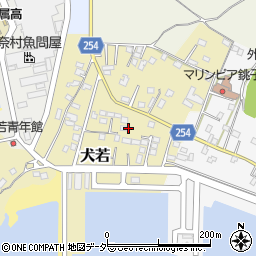 千葉県銚子市犬若周辺の地図