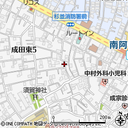 アキッパ成田東5丁目駐車場周辺の地図