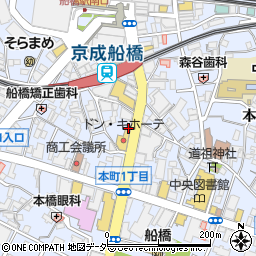 日高屋 京成船橋店周辺の地図