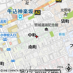 東京都新宿区中町周辺の地図