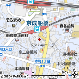 カジュアルイタリアン 東京オリーブ 船橋店周辺の地図