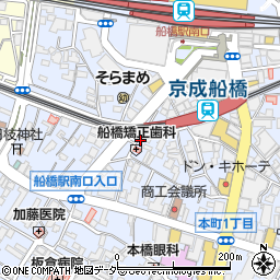 大衆日本酒バル ふとっぱらや 船橋店周辺の地図