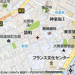 東京都新宿区袋町25-26周辺の地図