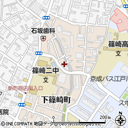 東京都江戸川区下篠崎町17周辺の地図
