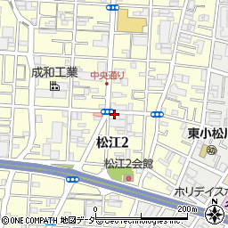 東京都江戸川区松江2丁目周辺の地図