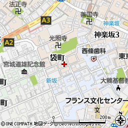 東京都新宿区袋町25-50周辺の地図
