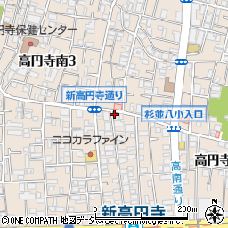 コインパーク高円寺南駐車場周辺の地図