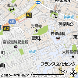 リパーク新宿袋町駐車場周辺の地図