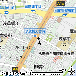 蔵前警察署須賀橋交番周辺の地図
