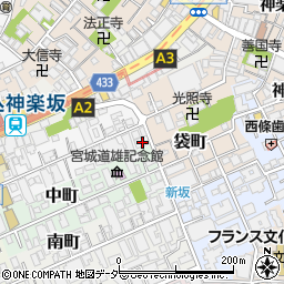 東京都新宿区北町1周辺の地図