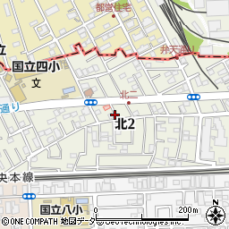 東京都国立市北周辺の地図