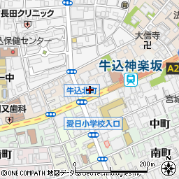 東京都新宿区箪笥町22周辺の地図
