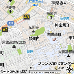 東京都新宿区袋町26周辺の地図