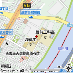 東京都台東区蔵前1丁目周辺の地図