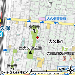 東京都新宿区大久保1丁目周辺の地図