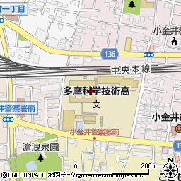 東京都立小金井工業高等学校周辺の地図