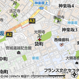 東京都新宿区袋町周辺の地図
