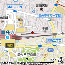 国分寺駅　北口自転車駐車場周辺の地図