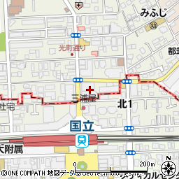 国立駅北口郵便局周辺の地図
