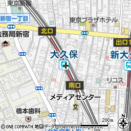 東京都新宿区周辺の地図