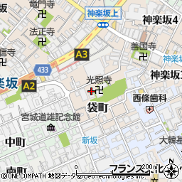 東京都新宿区袋町21周辺の地図