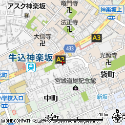 東京都新宿区箪笥町43周辺の地図