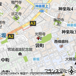 東京都新宿区袋町15周辺の地図