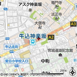 〒162-0833 東京都新宿区箪笥町の地図