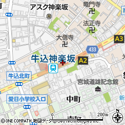 東京都新宿区箪笥町周辺の地図