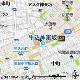 東京都新宿区箪笥町14周辺の地図