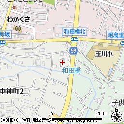 東京都昭島市中神町2丁目4周辺の地図